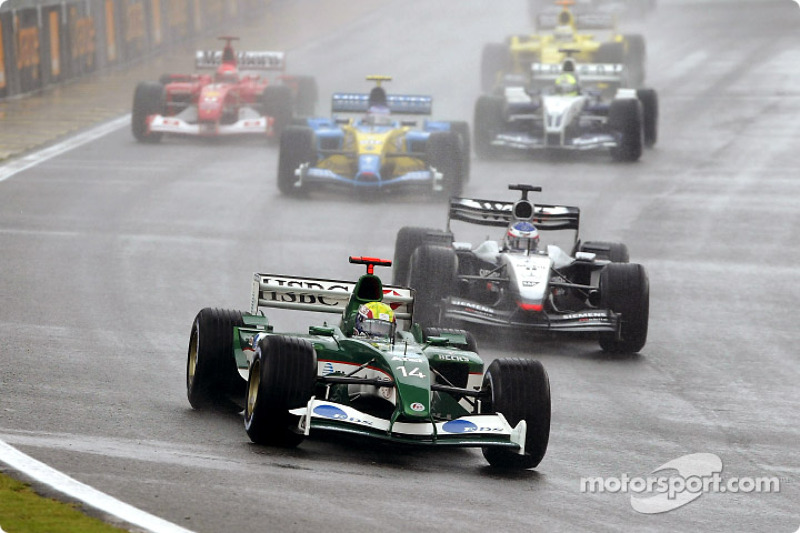 The start: Mark Webber ahead of Kimi Raikkonen