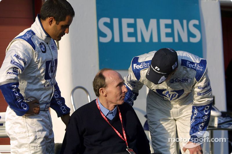Frank Williams con Juan Pablo Montoya y Ralf Schumacher