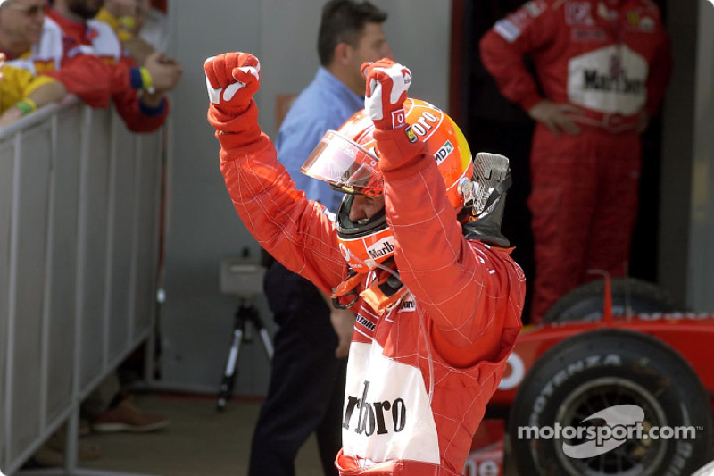 Ganador Michael Schumacher celebra