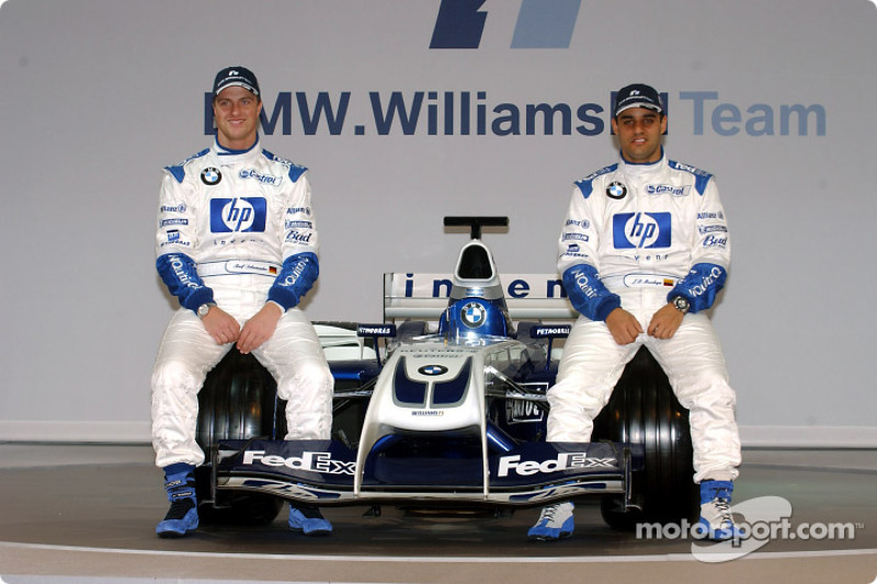 Ralf Schumacher et Juan Pablo Montoya, avec la nouvelle WilliamsF1 BMW FW26