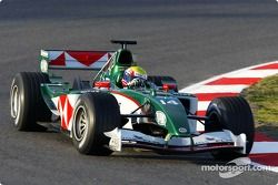 Mark Webber tests the new Jaguar R5