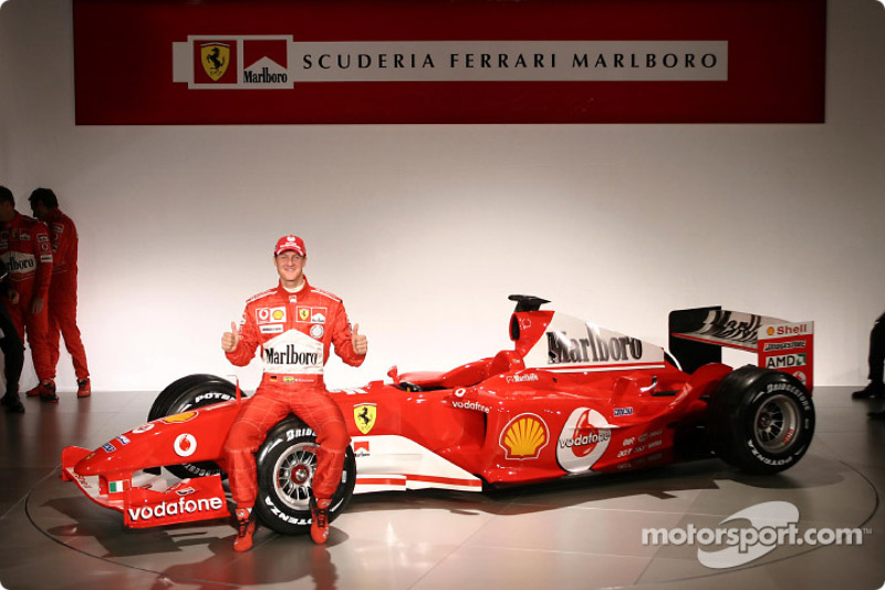 Michael Schumacher with the new Ferrari F2004