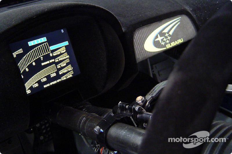 The New Subaru Impreza Wrc2004 Dashboard Information Screen At The New Subaru Impreza Wrc2004 Dashboard Information Screen