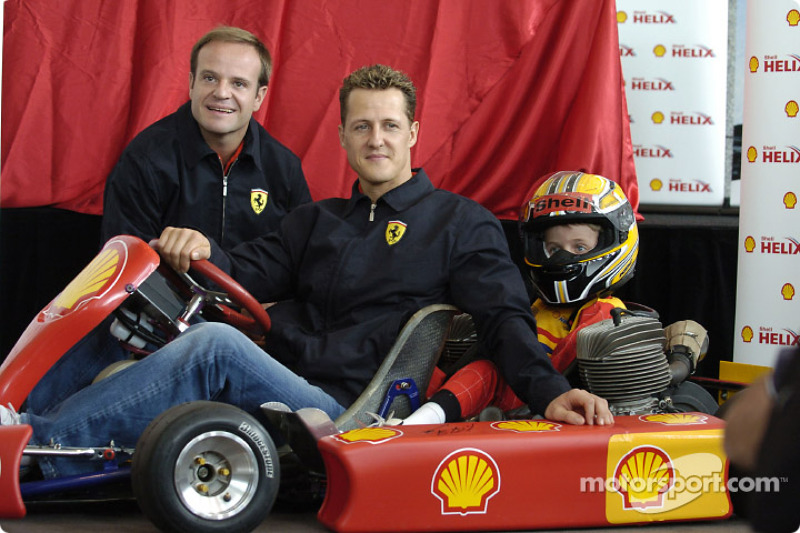 Shell basın toplantısı: Michael Schumacher ve Rubens Barrichello
