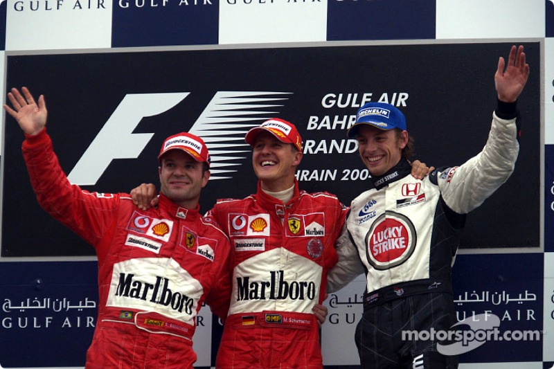 Podio: 1. Michael Schumacher, 2. Rubens Barrichello, 3. Jenson Button
