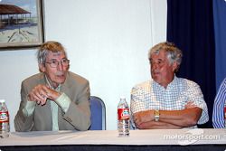 Brian Redman listening to Vic Elford tell tales