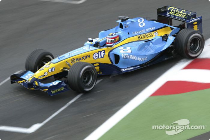 Renault en el Gran Premio de Francia 2004: el diseño trajo suerte a Alonso, que fue segundo en esa carrera
