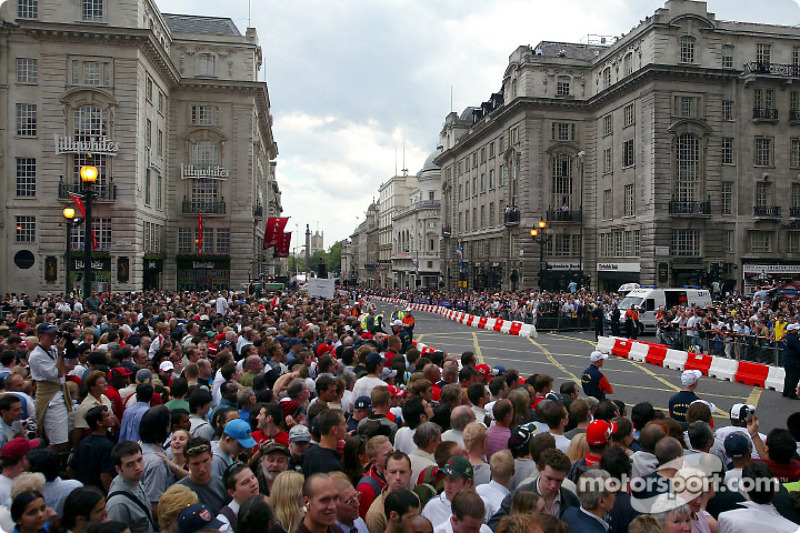 The crowds line the streets during the Regent Street Parade