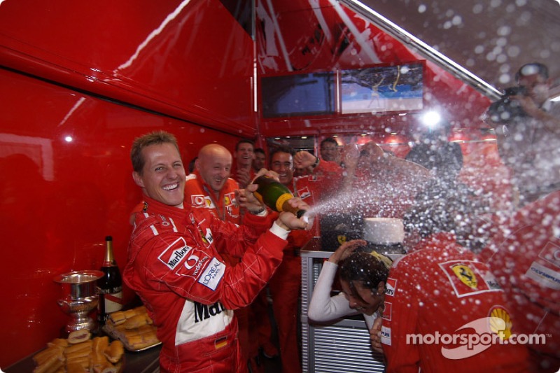 Celebraciones Champagne para Michael Schumacher
