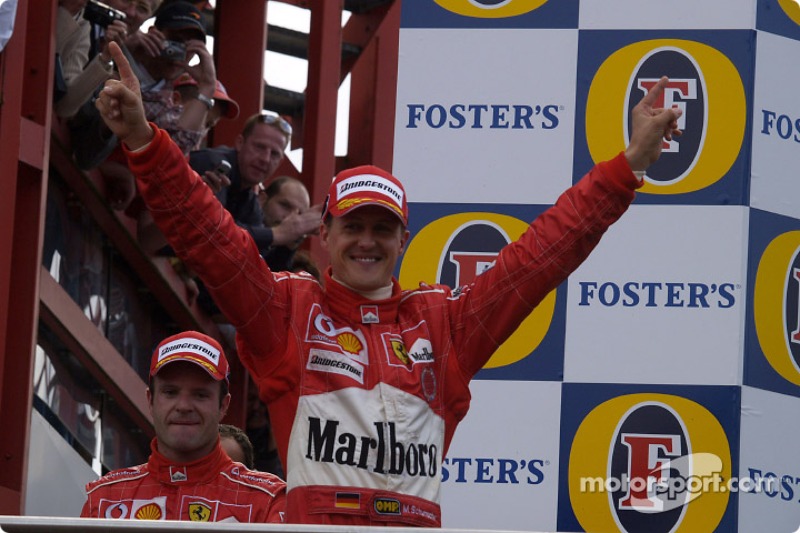 Podyum: Michael Schumacher ve Rubens Barrichello
