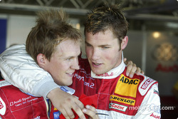 Mattias Ekström fête sa pole position avec Martin Tomczyk