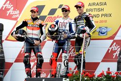 Podium: Sieger Jorge Lorenzo, 2. Andrea Dovizioso, 3. Ben Spies