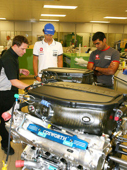 Bruno Senna, Hispania Racing F1 Team and Karun Chandhok, Hispania Racing F1 Team, visit of the Cosworth factory in Northhampton