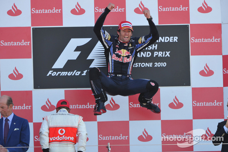 Podium: race winner Mark Webber, Red Bull Racing