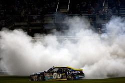 Race winner David Reutimann, Michael Waltrip Racing Toyota celebrates