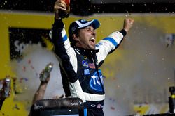 Victory lane: race winner David Reutimann, Michael Waltrip Racing Toyota celebrates