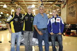 Colin Edwards, Monster Yamaha Tech 3, Ben Spies, Monster Yamaha Tech 3, Jay Leno and Jorge Lorenzo, Fiat Yamaha Team