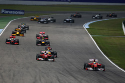 Felipe Massa, Scuderia Ferrari devant au départ de la course