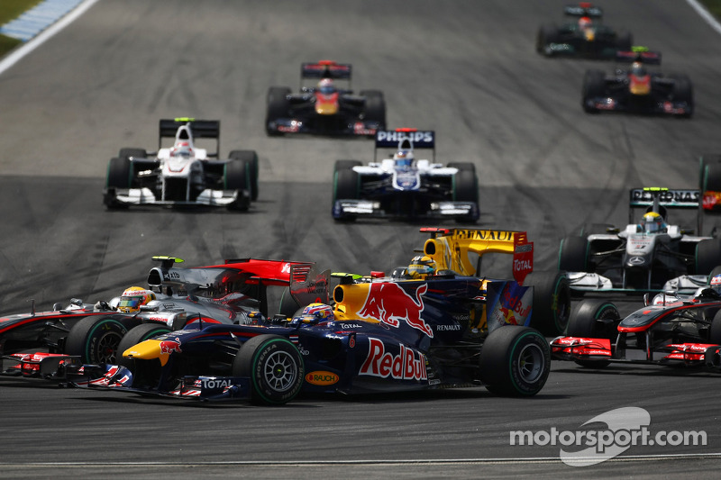 Lewis Hamilton, McLaren Mercedes en Mark Webber, Red Bull Racing