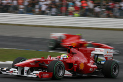 Felipe Massa, Scuderia Ferrari leads Fernando Alonso, Scuderia Ferrari