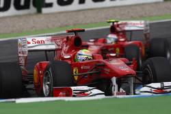 Felipe Massa, Scuderia Ferrari leads Fernando Alonso, Scuderia Ferrari
