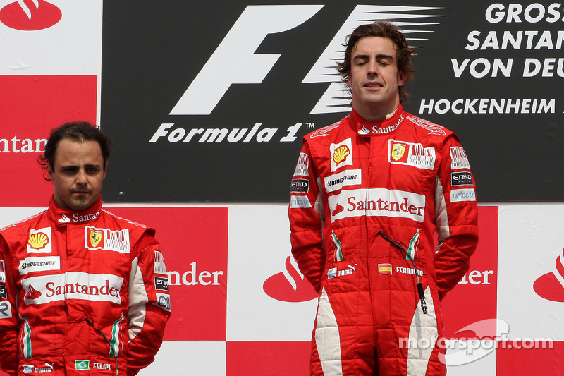 Podium: race winner Fernando Alonso, Scuderia Ferrari, second place Felipe Massa, Scuderia Ferrari