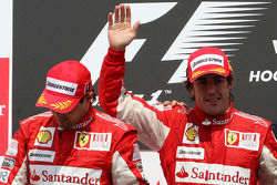 Podium: race winner Fernando Alonso, Scuderia Ferrari, second place Felipe Massa, Scuderia Ferrari
