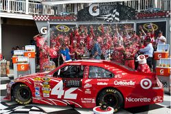 Victory lane: race winner Juan Pablo Montoya, Earnhardt Ganassi Racing Chevrolet celebrates