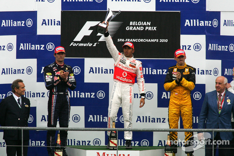 Podyum: Yarış galibi Lewis Hamilton, 2. Mark Webber, 3. Robert Kubica