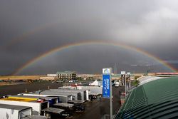 Double rainbow over the Miller Motorsports Park paddock