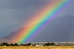 Rainbow over the Miller Motorsports Park paddock
