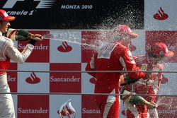 Podium: race winner Fernando Alonso, Scuderia Ferrari, second place Jenson Button, McLaren Mercedes, third place Felipe Massa, Scuderia Ferrari