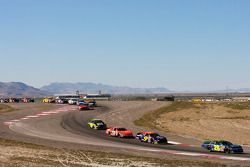 Greg Pursley leads a group of cars
