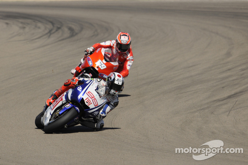 Jorge Lorenzo, Fiat Yamaha Team; Nicky Hayden, Ducati Marlboro Team