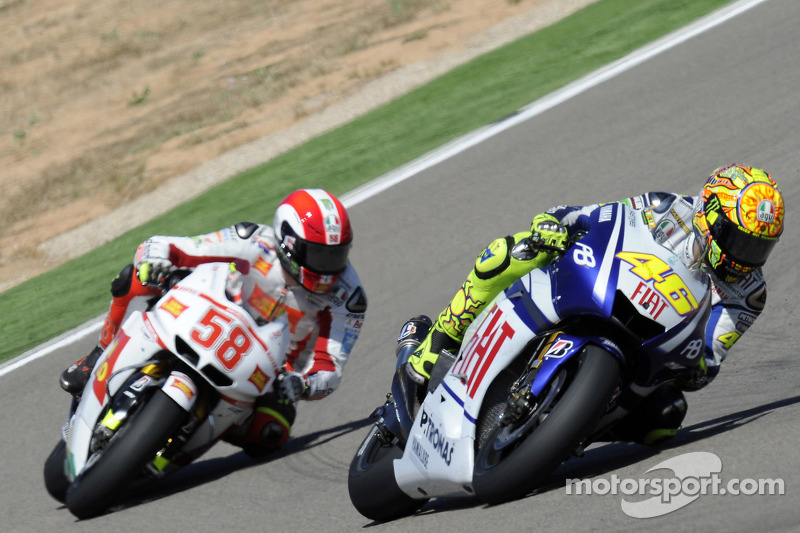 Valentino Rossi, Fiat Yamaha Team y Marco Simoncelli, San Carlo Honda Gresini