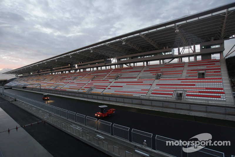 A view of the construction work at the Korea International Circuit