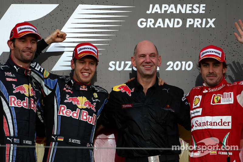 Podio: Podio: ganador de la carrera Sebastian Vettel, Red Bull Racing, segundo lugar Mark Webber, Re