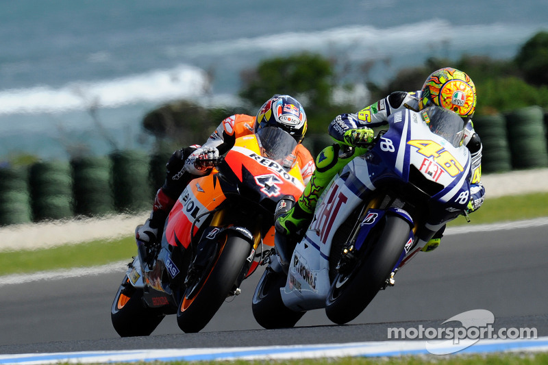 Valentino Rossi, Fiat Yamaha Team y Andrea Dovizioso, Repsol Honda Team