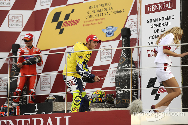 Podio: tercer lugar Valentino Rossi, Fiat Yamaha Team