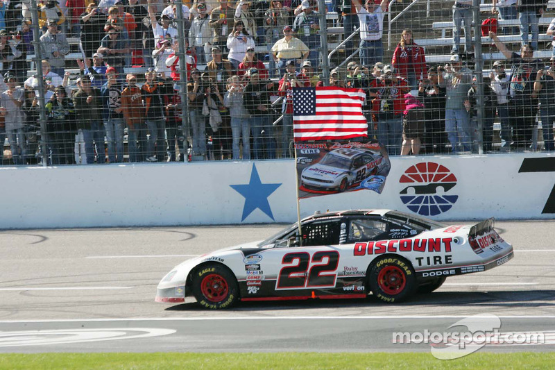 NASCAR Nationwide Series 2010 champion Brad Keselowski celebrates