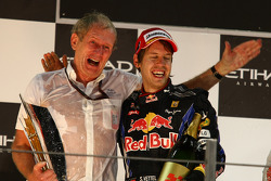 Podium: race winner and 2010 Formula One World Champion Sebastian Vettel, Red Bull Racing, with Helmut Marko, Red Bull Racing, Red Bull Advisor