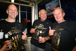 Adrian Newey, Red Bull Racing, Technical Operations Director met Dietrich Mateschitz, Owner of Red Bull en Helmut Marko, Red Bull Racing, Red Bull Advisor