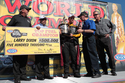 Larry Dixon celebrates his Top Fuel World Championship