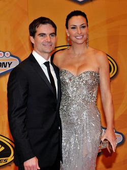 NASCAR driver Jeff Gordon and his wife Ingrid Vandebosch attend the NASCAR Sprint Cup Series awards banquet at the Wynn Las Vegas Hotel