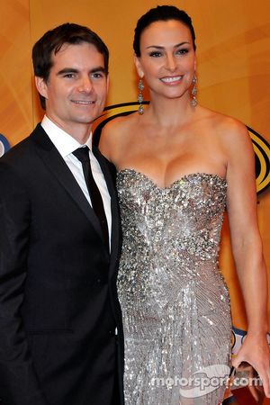 NASCAR driver Jeff Gordon and his wife Ingrid Vandebosch attend the NASCAR Sprint Cup Series awards banquet at the Wynn Las Vegas Hotel