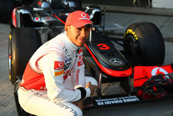 Lewis Hamilton, McLaren Mercedes with a get well message for Robert Kubica