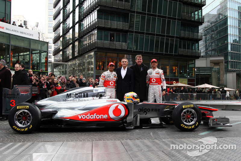 Lewis Hamilton, McLaren Mercedes, Martin Whitmarsh, McLaren, Chief Executive Officer, Fritz Joussen, CEO Vodafone Germany, Jenson Button, McLaren Mercedes