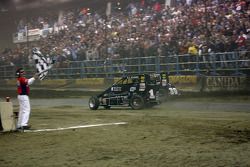 Kevin Swindell beats his father Sammy Swindell in a photo finish