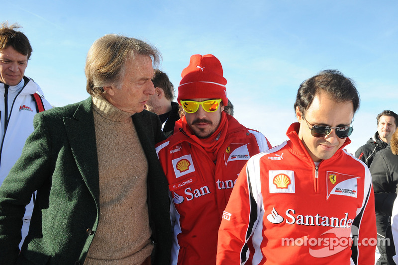 Luca di Montezemolo, Fernando Alonso, Felipe Massa