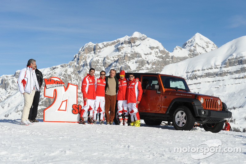 Maurizio Arrivabene, Marc Gene, Felipe Massa, Luca di Montezemolo, Fernando Alonso, Giancarlo Fisich